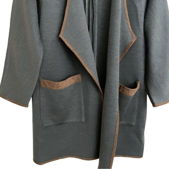 Soft Surroundings Open Front Wool Blend Sweater Coat - Picture 3 of 7